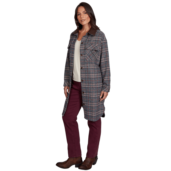 Womens Ruby Rd. English Countryside Collared Plaid Coatigan