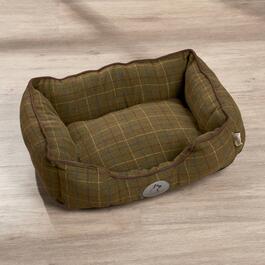 Comfortable Pet Yarn Dyed Plaid Small Cuddler Pet Bed - Green