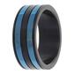 Mens Lynx Stainless Steel Thin Blue Line Ring - image 2