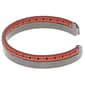 Mens Lynx Stainless Steel Stitched Leather Cuff Bangle Bracelet - image 3