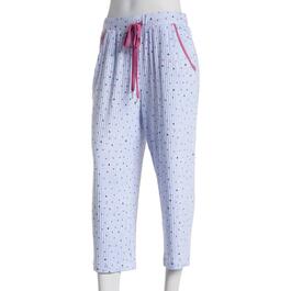 Womens Jaclyn Heart Dot Ribbed Capris Pajama Pants