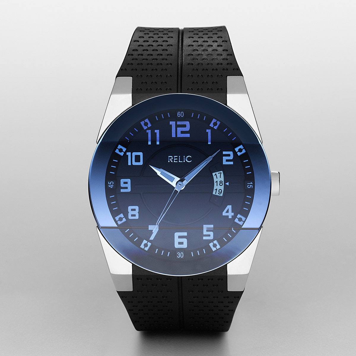 Mens RELIC by Fossil Jake Beveled Blue Dial Watch - ZR11861