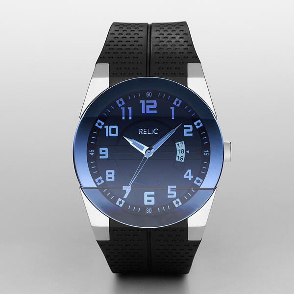 Mens RELIC by Fossil Jake Beveled Blue Dial Watch - ZR11861 - image 