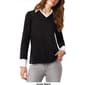 Womens Jones New York Long Sleeve V-Neck 2Fer Blouse - image 3