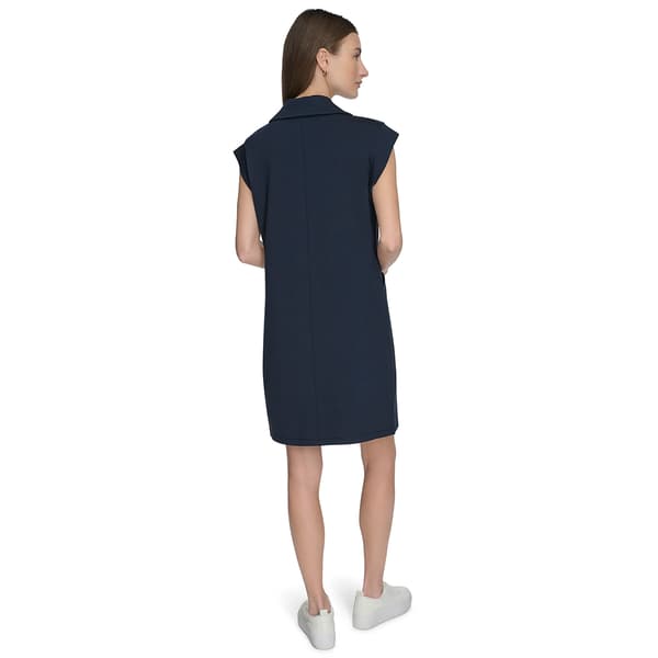 Womens Andrew Marc New York Collared Quarter Zip Sheath Dress