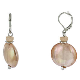 Ruby Rd. Silver-Tone Round Coral Bead Drop Earrings