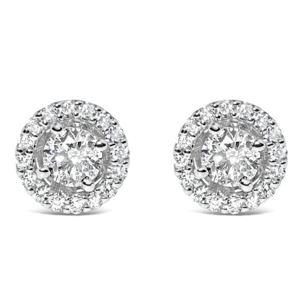 Haus of Brilliance 3/4ctw. Lab Grown Diamond Halo Stud Earrings