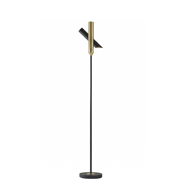 HomeRoots 68in. Black Metal LED Floor Lamp