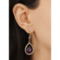 1928 Gold-Tone Purple Teardrop Leverback Earring - image 2