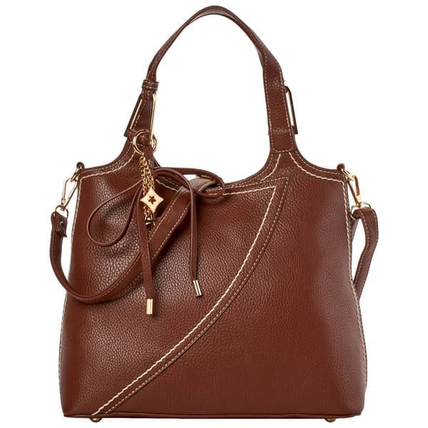 DS Fashion Double Handle Tote Crossbody w/ Keychain - image 