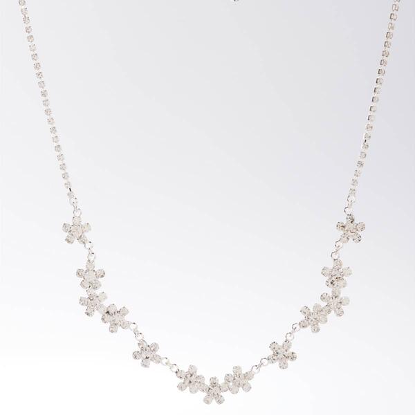 Rosa Rhinestones Flower Trail Statement Necklace - image 