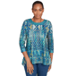Plus Size Ruby Rd. Fall Flair Embroidered Kaleidoscope Knit Top - image 1