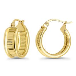 Designs by FMC Textured & Polish Design Click-Top Hoop Earrings