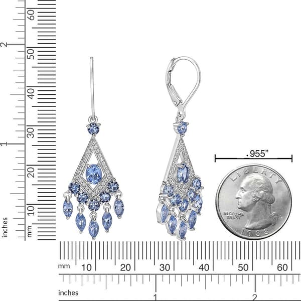 Gemminded Oval Marquise & Round Aquamarine Earrings