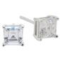 Sterling Silver 5x5mm Square Cubic Zirconia Stud Earrings - image 1