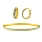 Forever New 18kt. Gold Plated Glitter Bangle & Hoop Earring Set - image 1