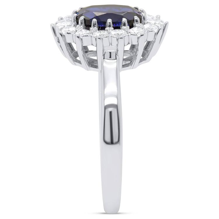 Nova Star® Oval Lab Grown Sapphire with Lab Grown Diamond Ring