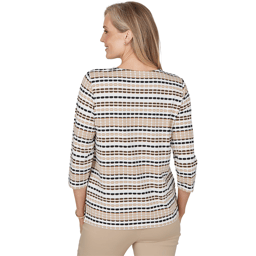 Petite Alfred Dunner Cityscape Biadere Stripe Blouse