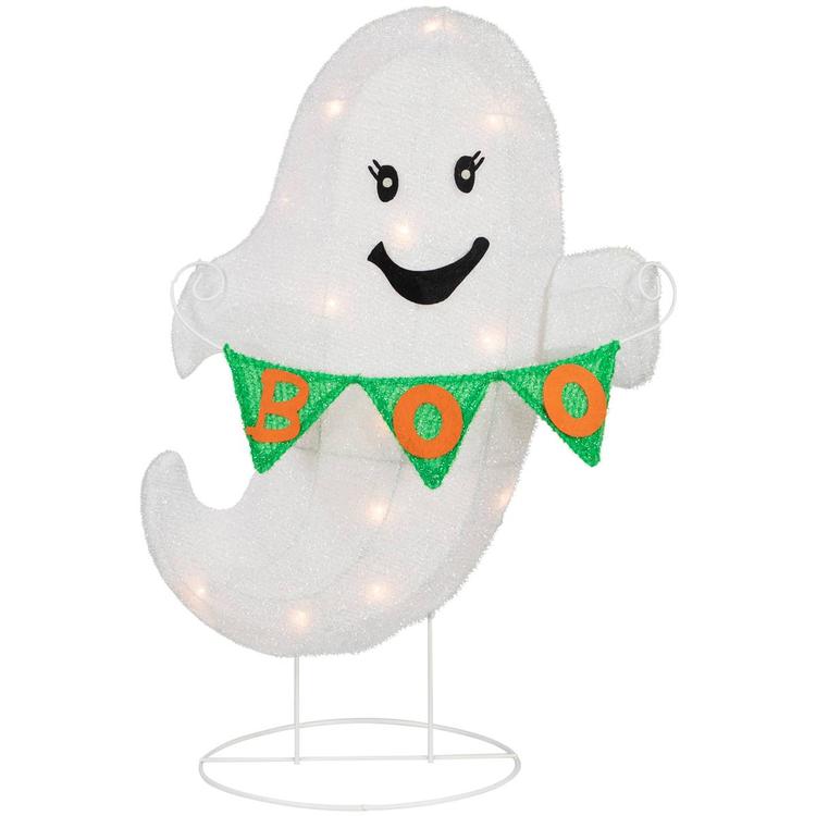 Northlight Seasonal 25in. LED Ghost With 'Boo' Banner Yard Decor