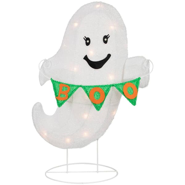 Northlight Seasonal 25in. LED Ghost With 'Boo' Banner Yard Decor - image 