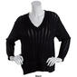 Womens Calvin Klein Long Sleeve V-Neck Open Stitch Stripe Sweater - image 6
