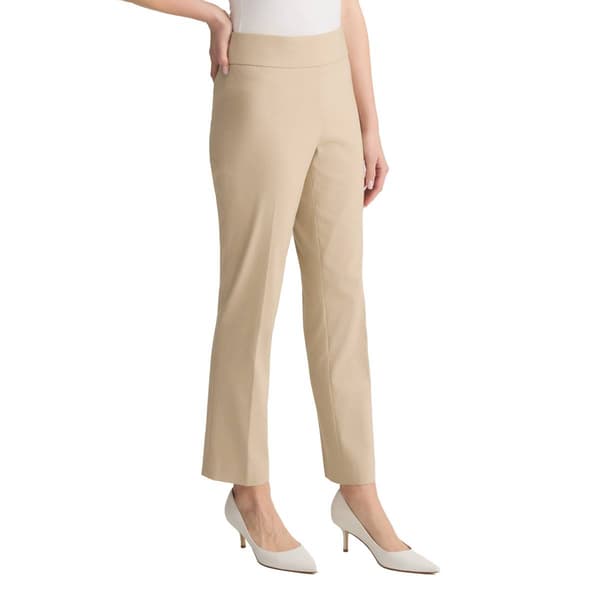 Womens Jones New York Pull On Wide Waistband Straight Ankle Pants