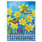 Evergreen Welcome Swallowtail & Daffodil Suede Garden Flag - image 1