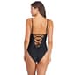 Juniors Cyn & Luca Lace-Up Back Ribbed One Piece Swimsuit - image 2