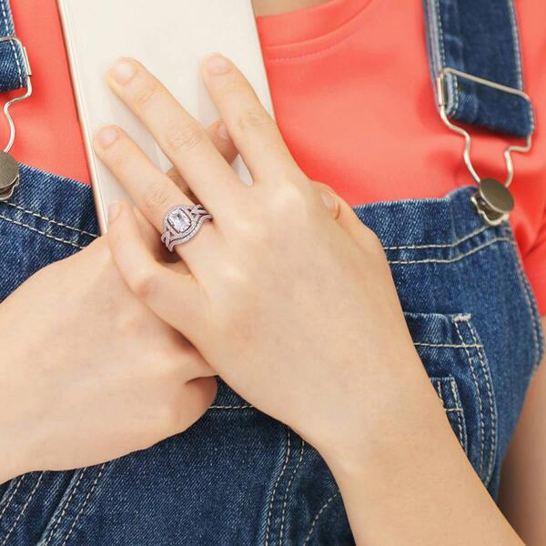 Gemstone Classics&#8482; Diamond & Lab Created White Sapphire Ring