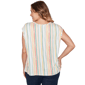Plus Size Emaline Key Items Cap Sleeve Stripe Tee - image 2