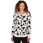 Petites Emaline Dusted Petals Long Sleeve Crew Neck Sweater - image 1