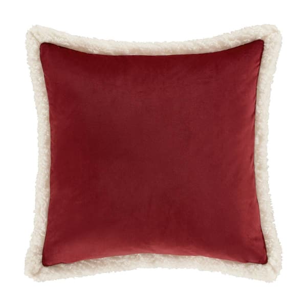 J.Queen New York Casey Sherpa Crimson 18in. Quilted Pillow