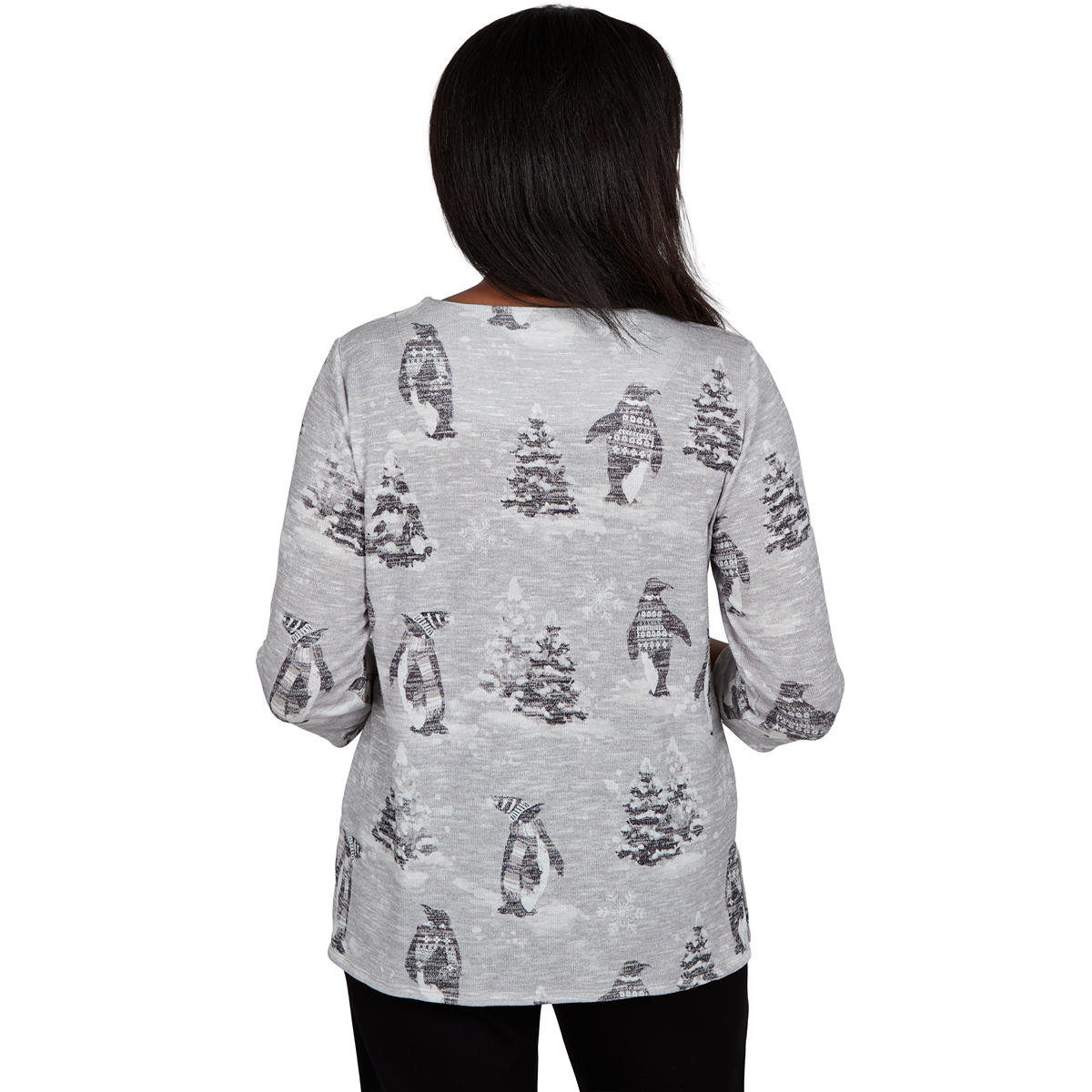 Petite Alfred Dunner Classics Penguins and Trees Blouse