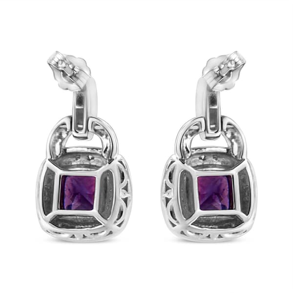 Haus of Brilliance Amethyst and Diamond Halo Earrings