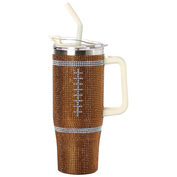 Gourmet Home 40oz. Football Bling Tumbler w/ Handle - image 
