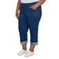 Plus Size Alfred Dunner Indigo Girls Floral Hem Pull On Jeans - image 3