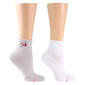 Womens Dr. Motion 2pk. Floral Embroidered & Solid Quarter Socks - image 1