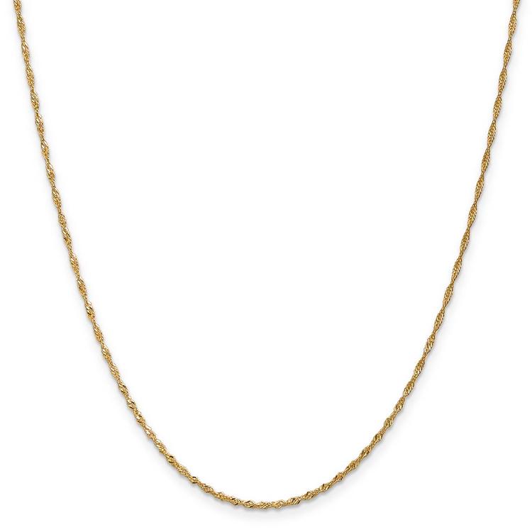 Unisex Gold Classics™ 1.4mm. 14k Singapore Chain 14in. Necklace