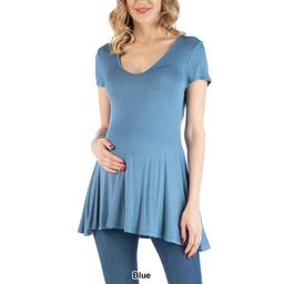 Plus Size 24/7 Comfort Apparel Cap Sleeve Tunic Maternity Top