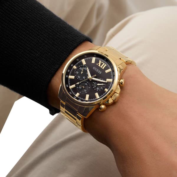 Mens GUESS Gold Tone Multi-Function Watch - GW0900G3