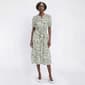 Womens Luxology Short Sleeve Tropical Linen Challis Midi Dress - image 1
