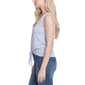 Womens NY Collection Sleeveless Stripe Tie Front Blouse - image 3