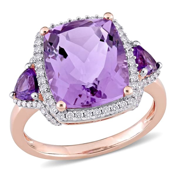 Gemstones Classics&#40;tm&#41; 14kt. Rose Gold Rose de France Amethyst Ring