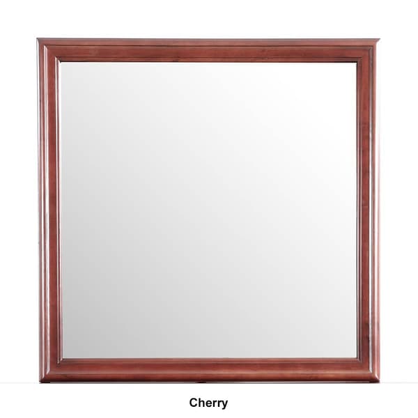 Passion Furniture Classic Square Wood Dresser Mirror - 38x38