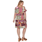 Plus Size Ruby Rd. Sedona Escape Tropical Patchwork Shift Dress - image 2