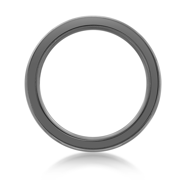 Mens Lynx Black Zirconium & Resin Ring with Wood Sheet Inlay