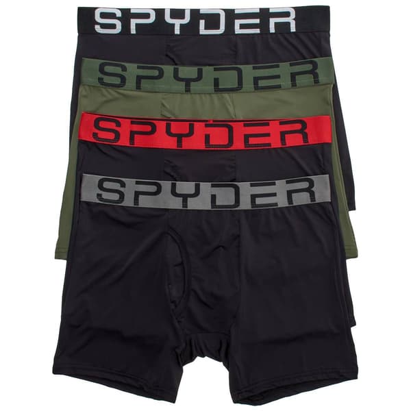 Mens Spyder 4pk. Liquid Cool Nylon Boxer Briefs - Black/Multi - image 