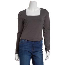Juniors Moral Society Long Sleeve Double Layer Square Neck Tee