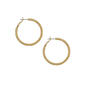 Freedom Gold-Tone Diamond Dust Clutchless Hoop Earrings - image 1