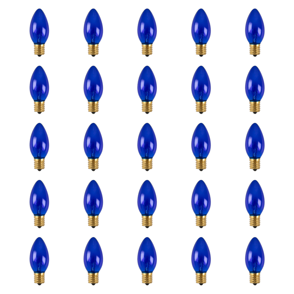 Northlight 25pc. Incandescent C9 Blue Christmas Replacement Bulbs